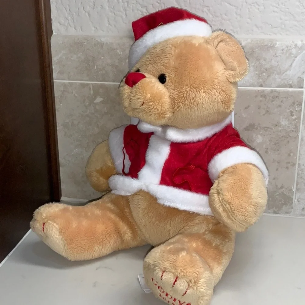 Godiva Santa Bear Plush Toy 2013 Limited Edition Red White Holiday Stocking Hat